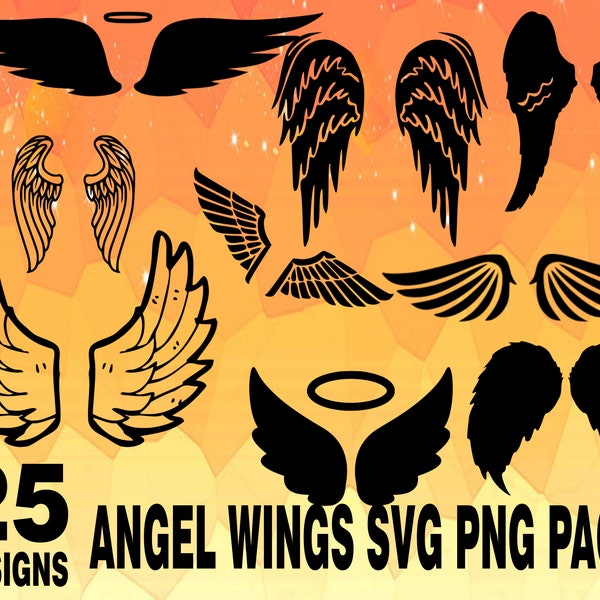 Engel Flügel SVG PNG Design Bundle cricuit design pack engel flügel cricuit vektor svg png, flügel engel teufel flügel, flügel vektor svg pack