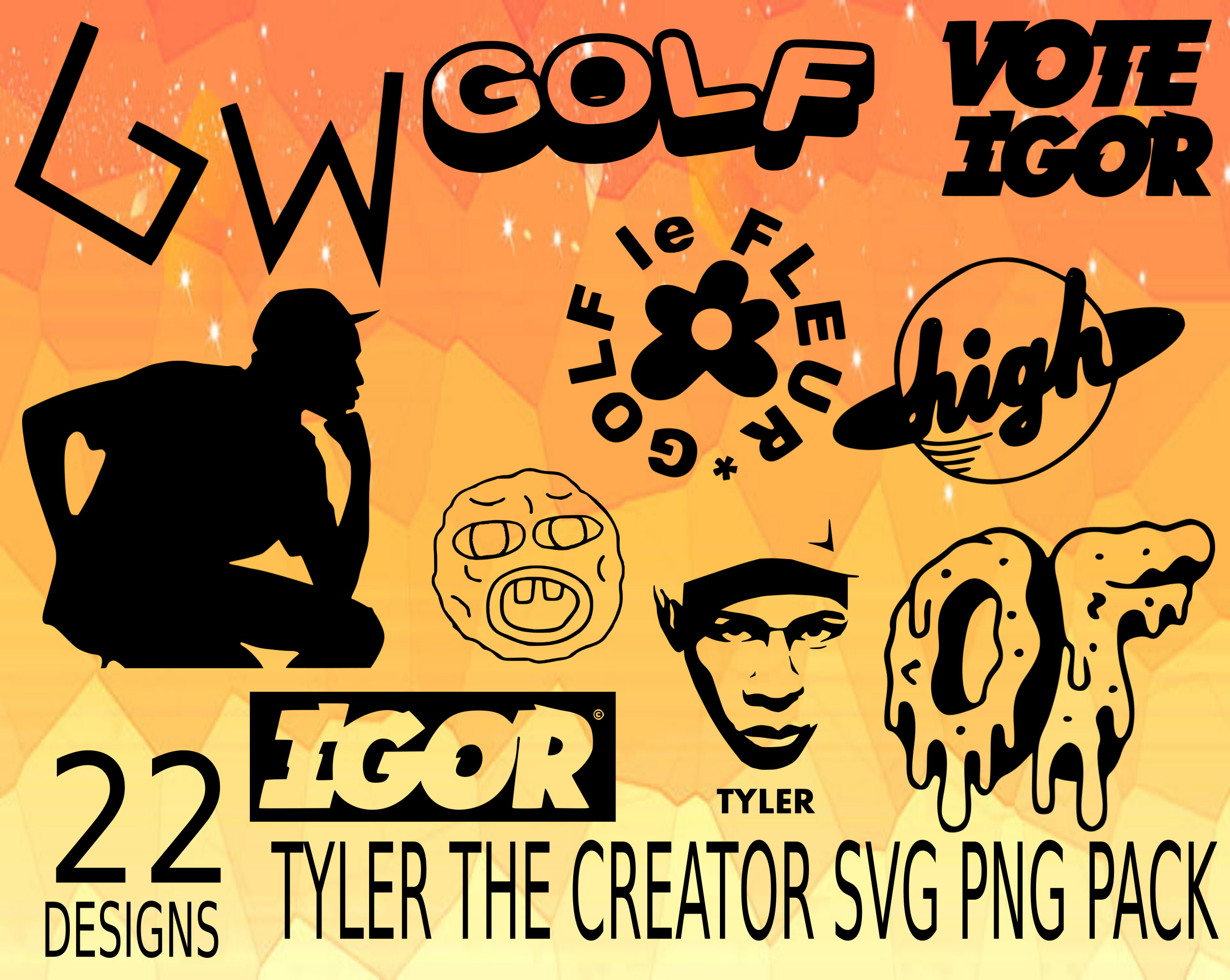 Tyler the Creator Sticker Set/ Waterproof Vinyl Stickers/ Paper Stickers/  Igor/ Golf/ Celebrity/ Gifts for Teens/ Every Occasion/ Flower Boy 