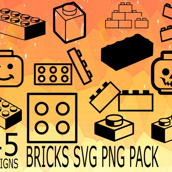 Bricks SVG PNG design bundle, building blocks svg, brick svg png, vector play bricks, kids toys svg png, bricked svg png, brick toyz