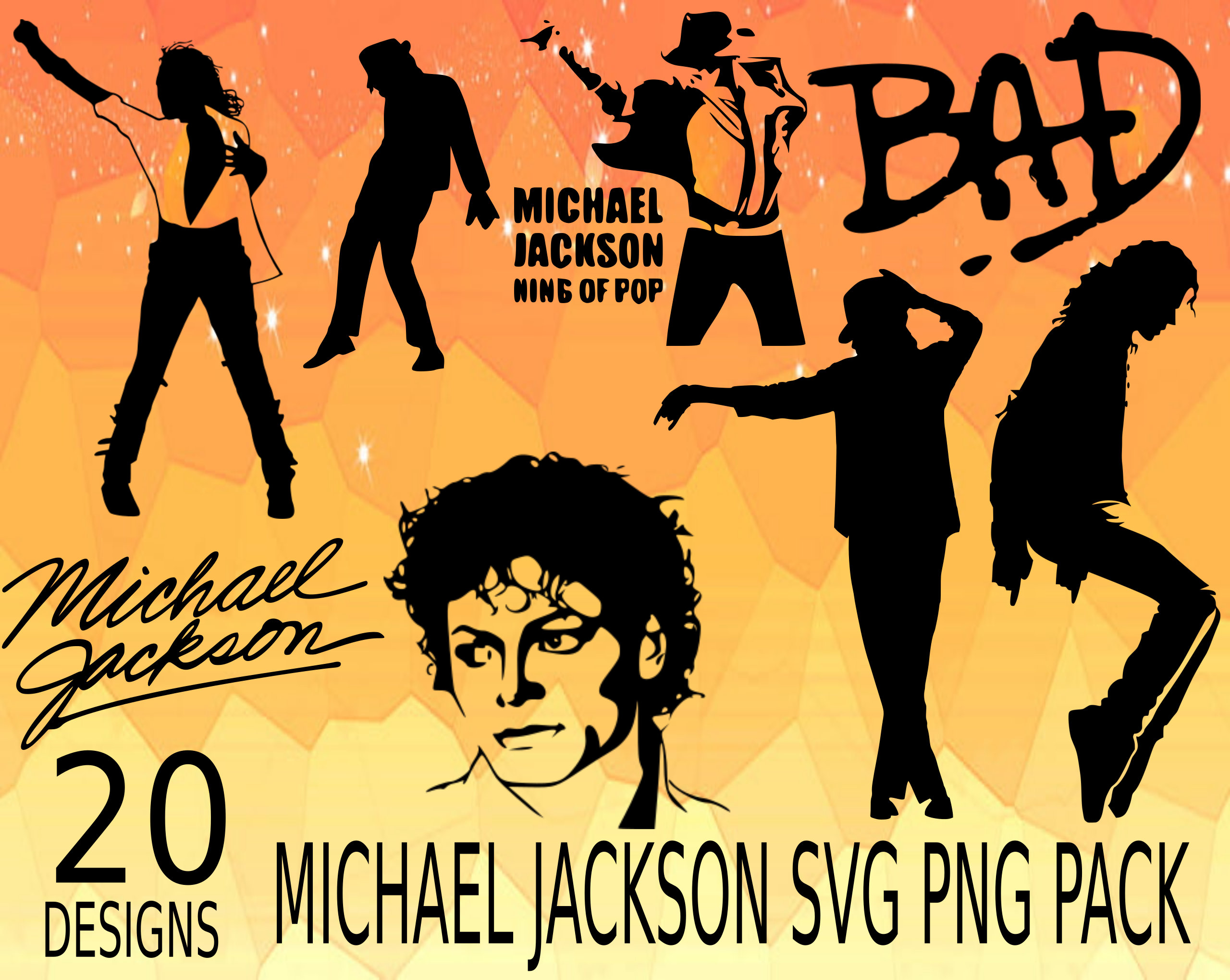 Download Michael Jackson SVG PNG Design bundle tribute stickers design | Etsy