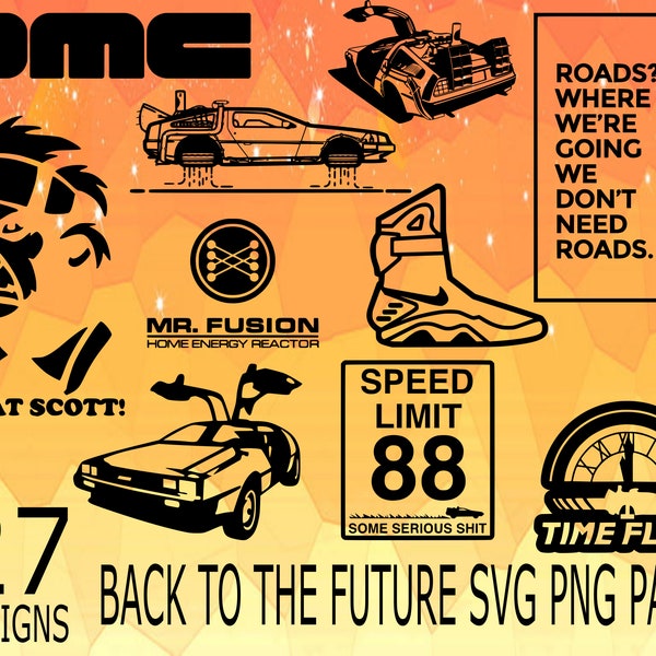 Designs inspired from Back To The Future SVG PNG Design bundle car stickers design pack cricuit designs, great scotty svg png design bundle