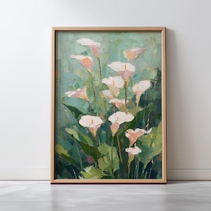 White Calla Lily Print: Spring Botanical Wall Art (Digital Download 24x36&quot; Max.)
