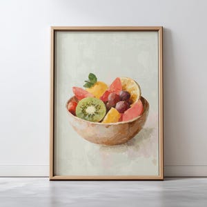 Fruit Salad Kitchen Print: Vibrant Summer Food Illustration (Digital Download)