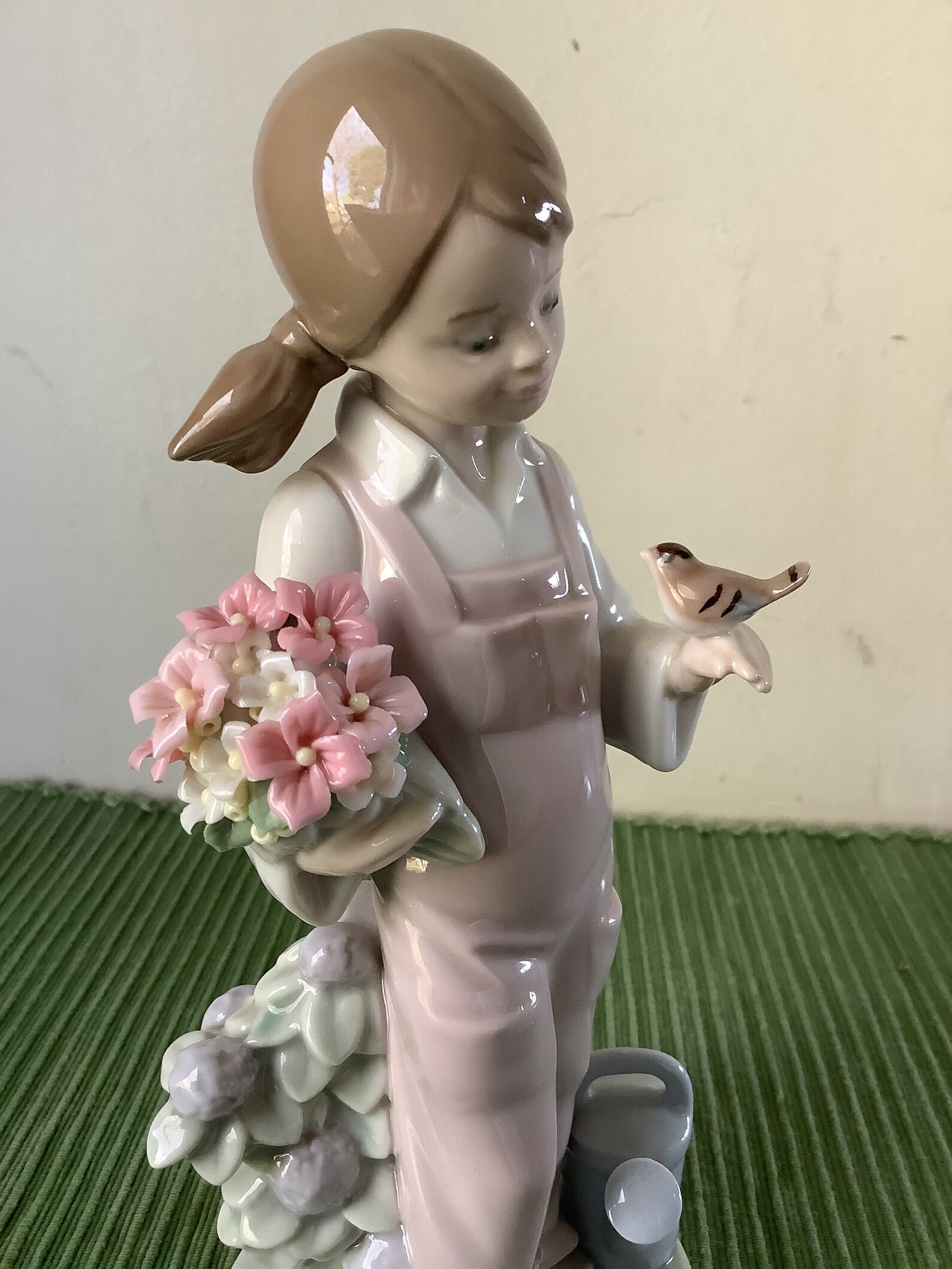 Vintage Lladro Porcelain Spring Girl with Bird Etsy