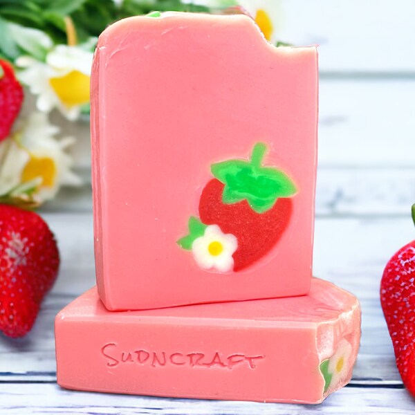 Strawberry Shortcake Handcrafted Soap Bar