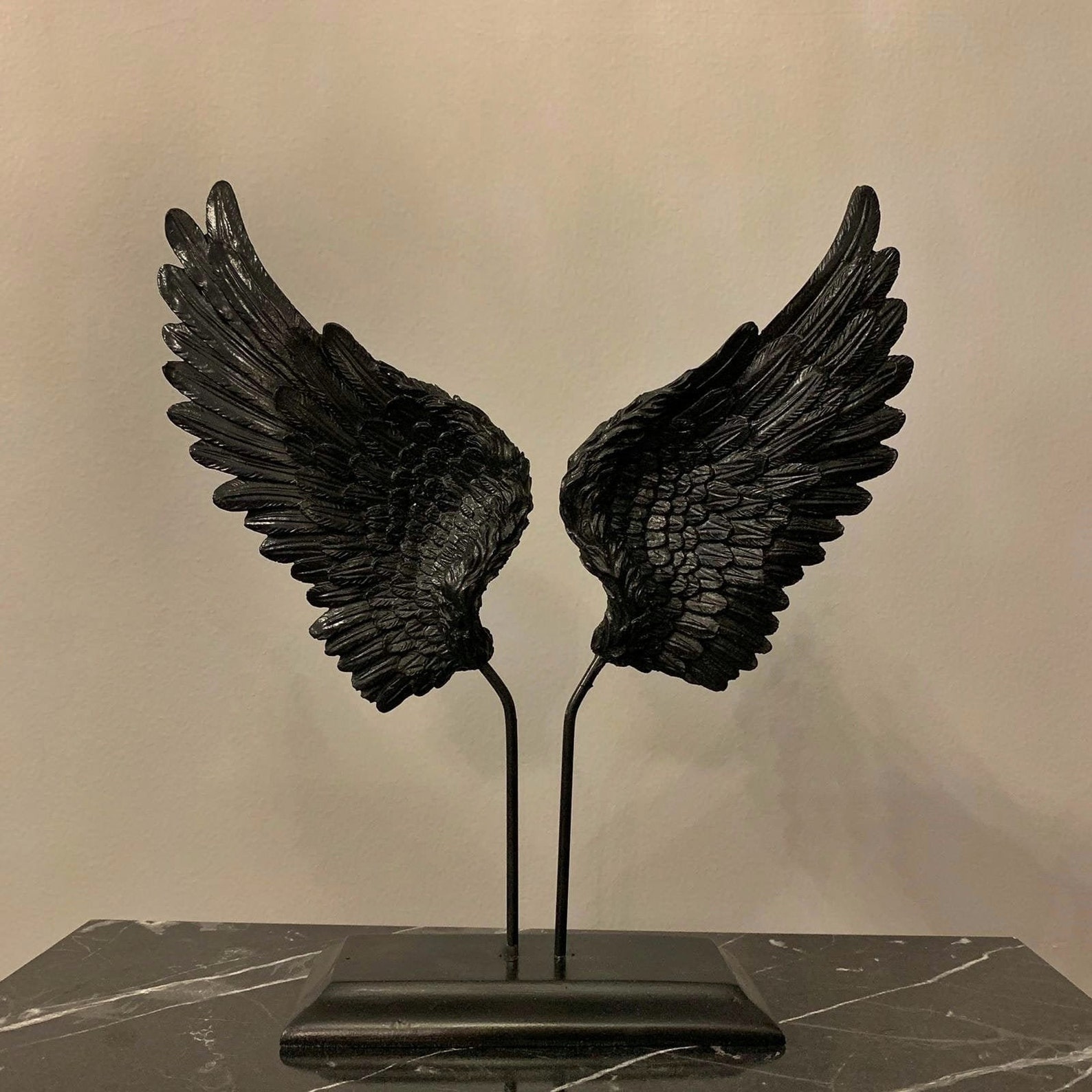 Angel Wings Statue Black Color Object Etsy
