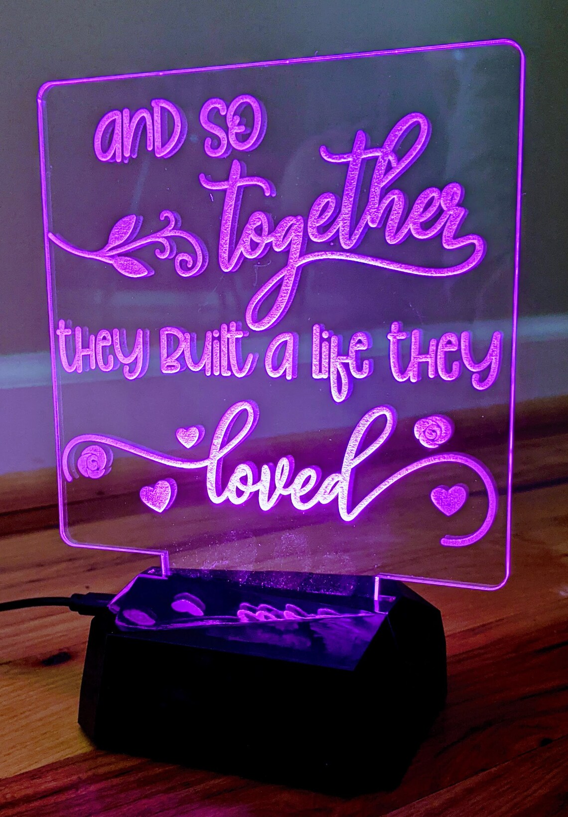 Custom made personalized standing LED lights color changing Etsy