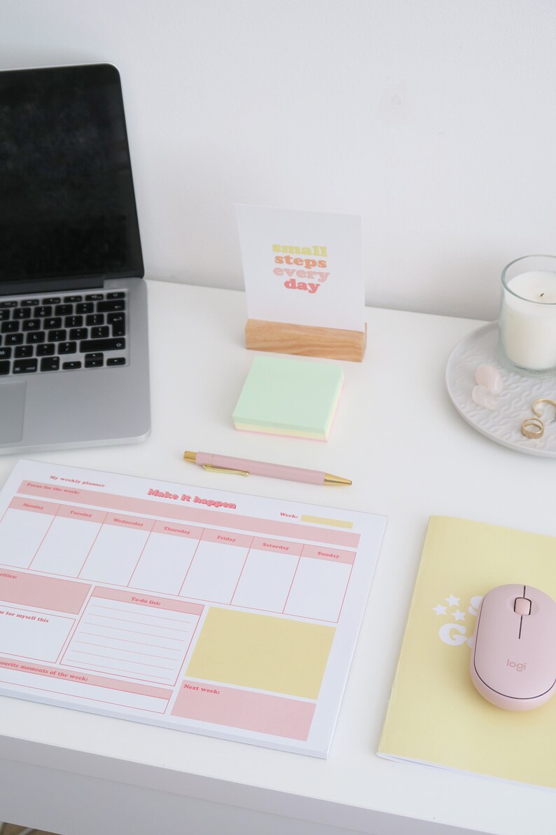 A4 Weekly Planner Pad Desk Pad Planner | Etsy
