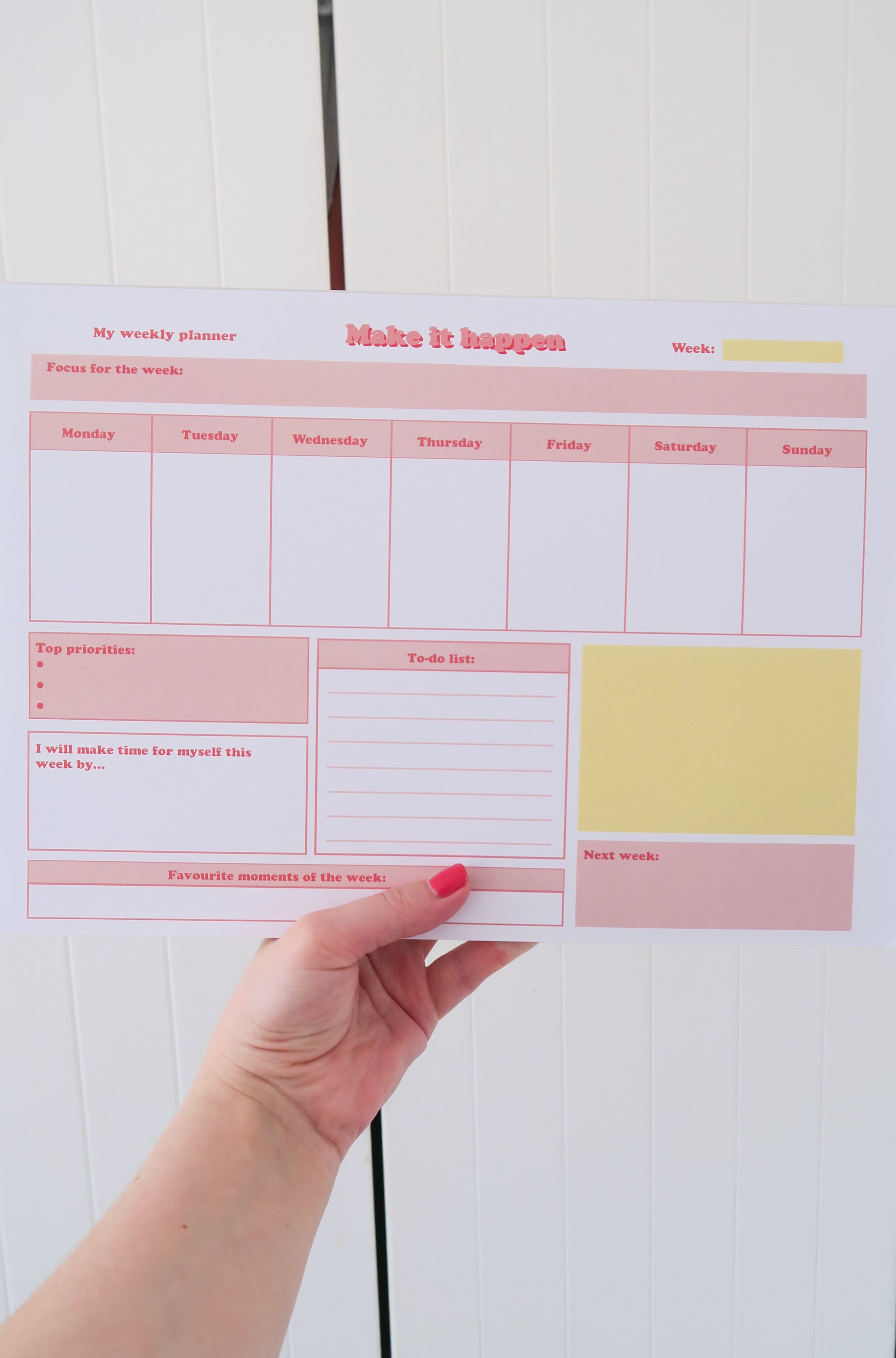 A4 Weekly Planner Pad Desk Pad Planner Etsy UK