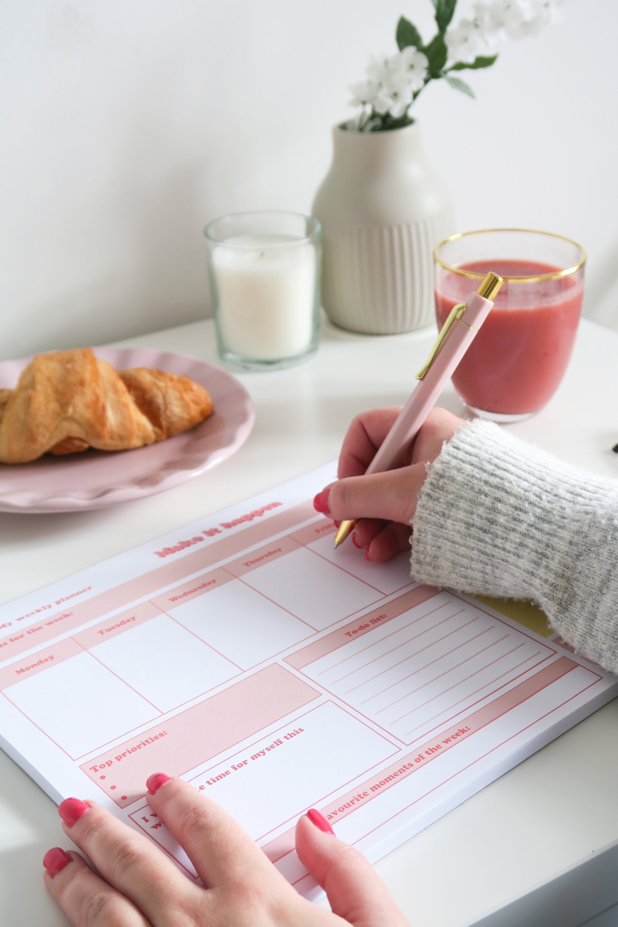 A4 Weekly Planner Pad Desk Pad Planner Etsy UK