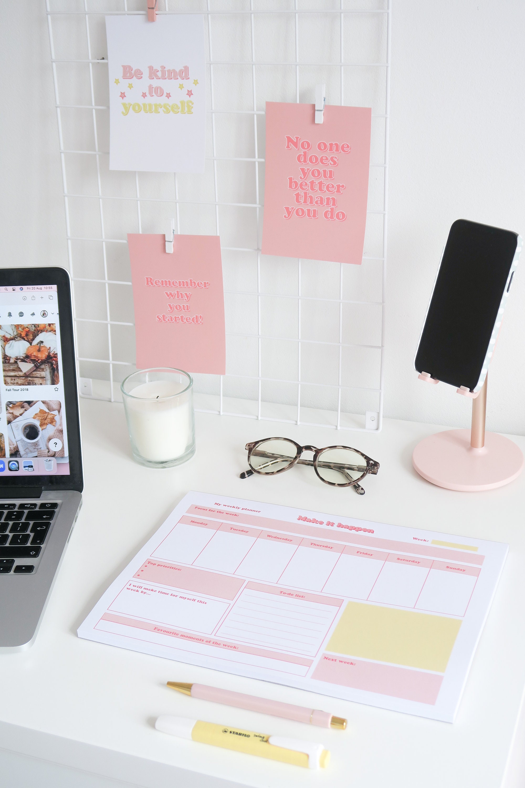 A4 Weekly Planner Pad Desk Pad Planner Etsy