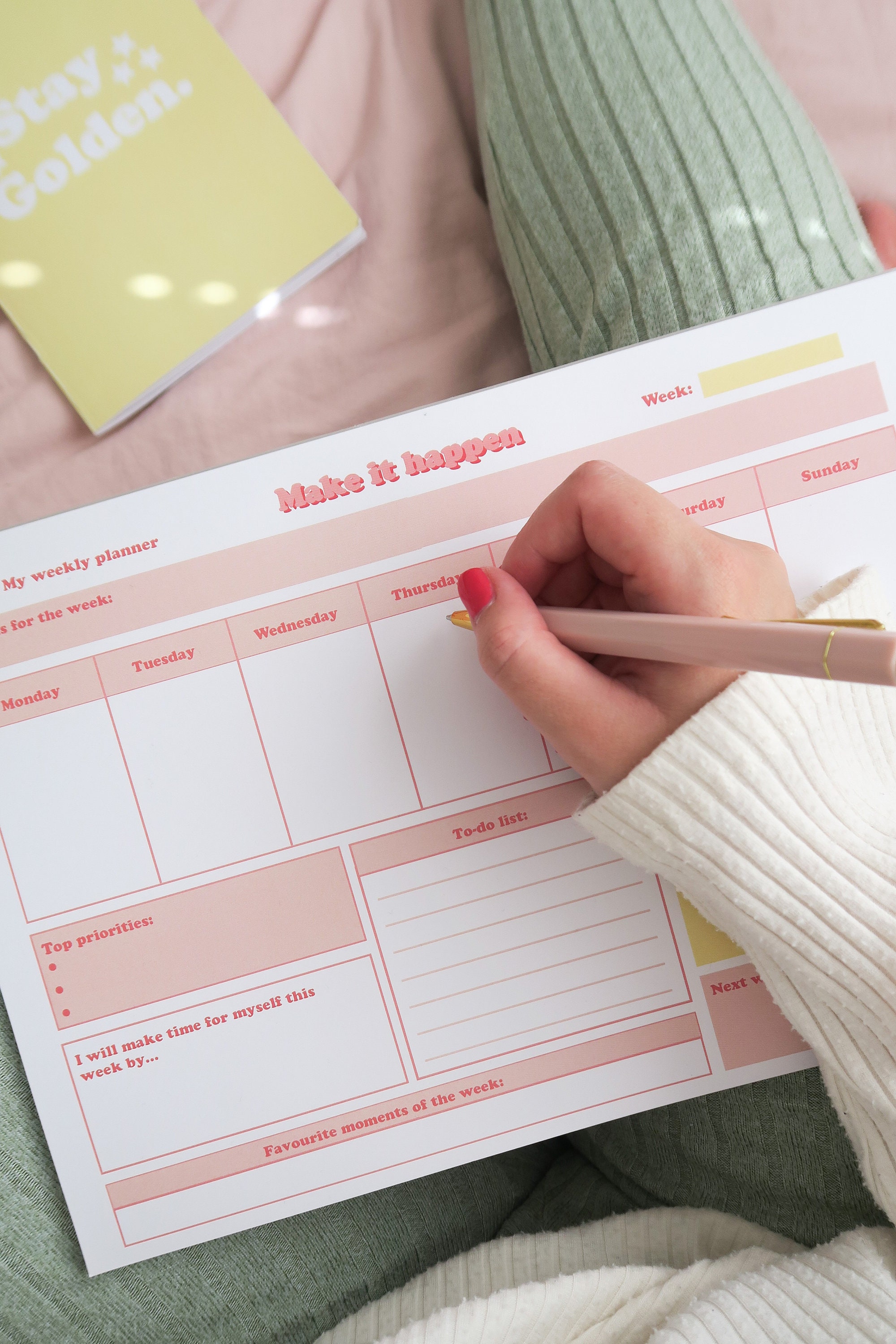 A4 Weekly Planner Pad Desk Pad Planner Etsy UK