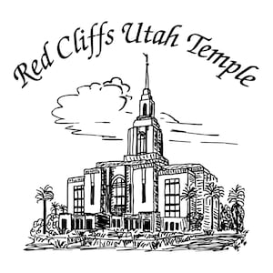 Red Cliffs Utah Temple Hankie