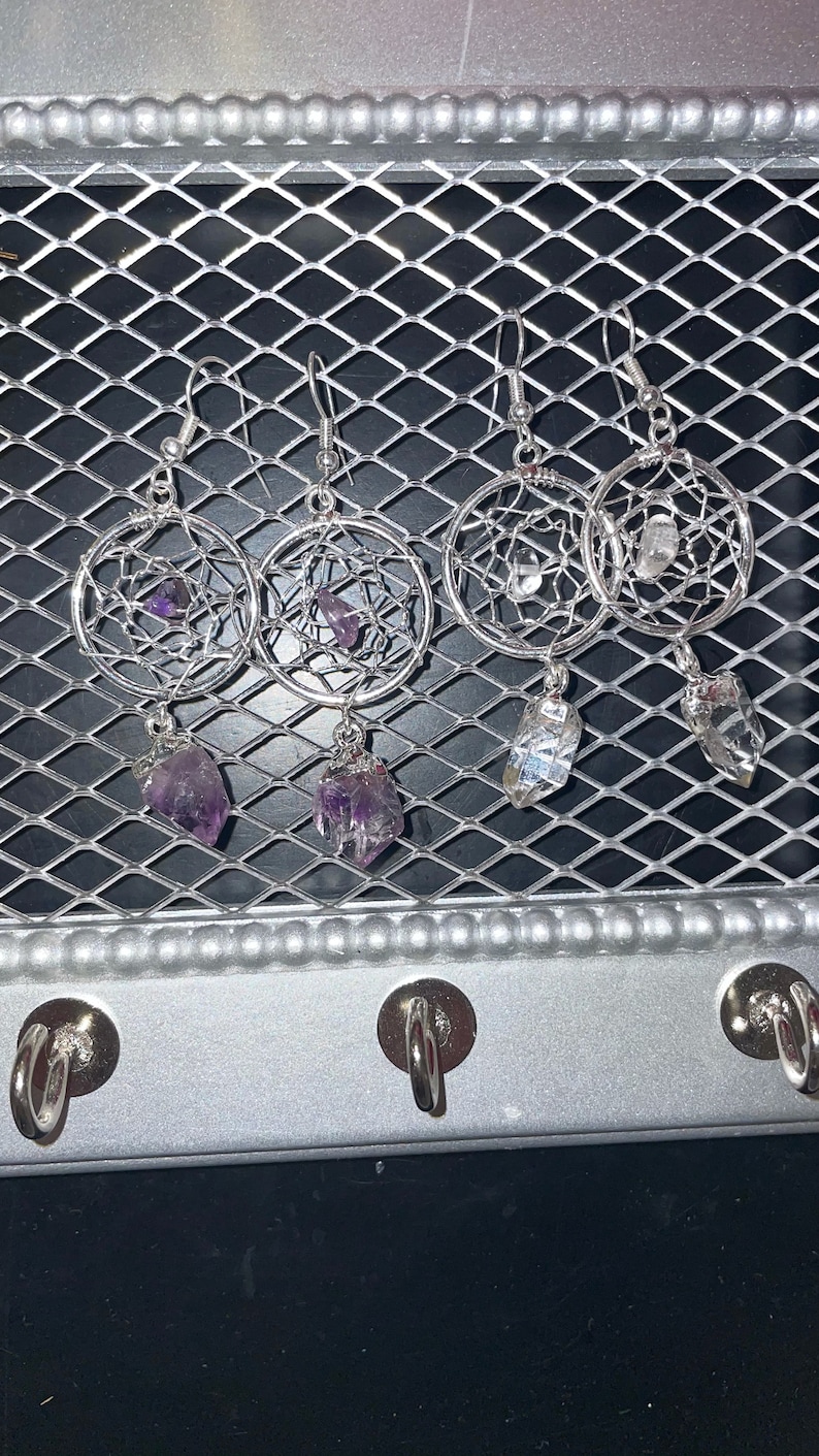 Dreamcatcher Amethyst Earrings