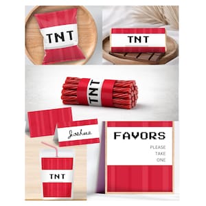 Szablon do druku etykiet na cukierki lukrecjowe TNT Wrappers, edytowalna okładka w stylu TNT