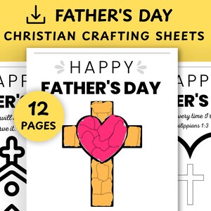 12 religiöse Vatertag Arbeitsblätter Dornpapier Handwerk, Vatertag Christliche Aktivität, Bibel Geschredderte Papierstücke Sonntagsschule