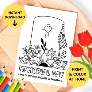 Cartão de colorir infantil do Memorial Day para imprimir, cartão comemorativo 5x7 para colorir, cartão de colorir infantil do Memorial Day com bandeira, estrelas, cartão faça você mesmo para casa