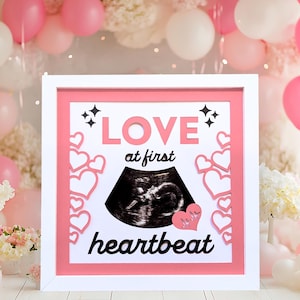 Pregnancy Announcement Baby Ultrasound Shadow Box Template DD53