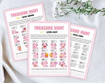 Axolotl Birthday Treasure Hunt 3 Levels Of Difficulty, Pictures And Riddles, Axolotl Party