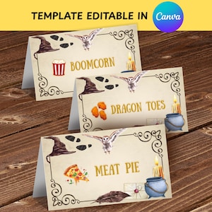 32 Wizard Food Labels Editable, Wizardry Sign Party Food Tents, Magic School Food Cards, Wizard Birthday Candy Labels, Honeydukes Labels