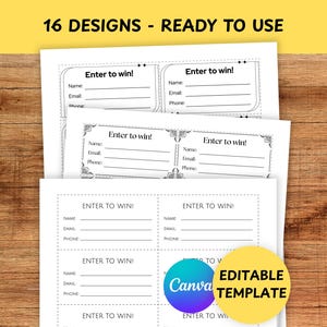 Raffle Ticket Editable Template, Raffle Ticket Form, Custom Raffle Ticket Printable, Raffle Ticket Roll, Enter To Win Ticket, Drawing Slips