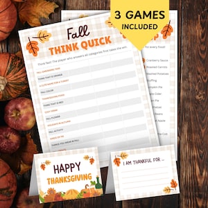 Herbst & Erntedankfest Denk-Schnell-Spiel, Essen-Quiz und Rätsel