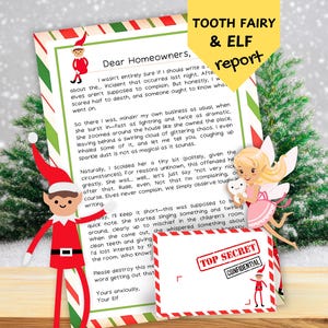 Christmas Elf Tooth Fairy Letter | Printable Holiday Report (Digital Download)