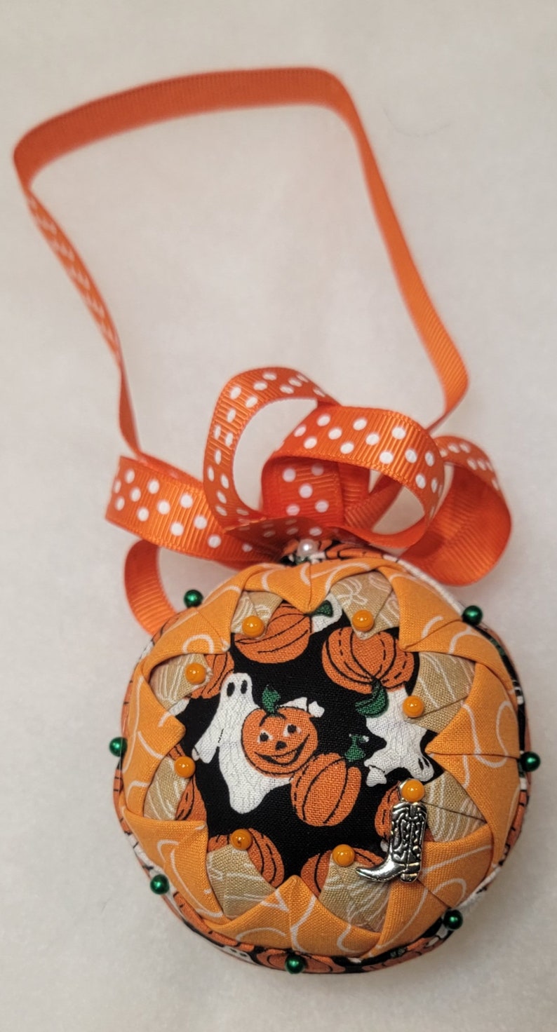 Orange Pumpkins and Ghosts Globe Ornament (HAL38) - Etsy