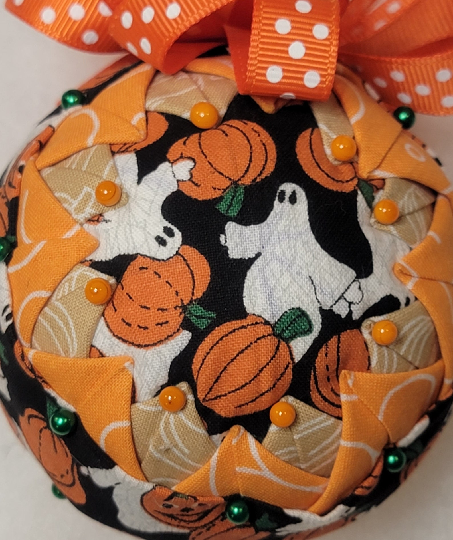 Orange Pumpkins and Ghosts Globe Ornament (HAL38) - Etsy