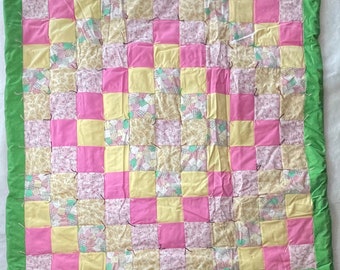 Pink Little Piggies Baby Quilt (BQ42)
