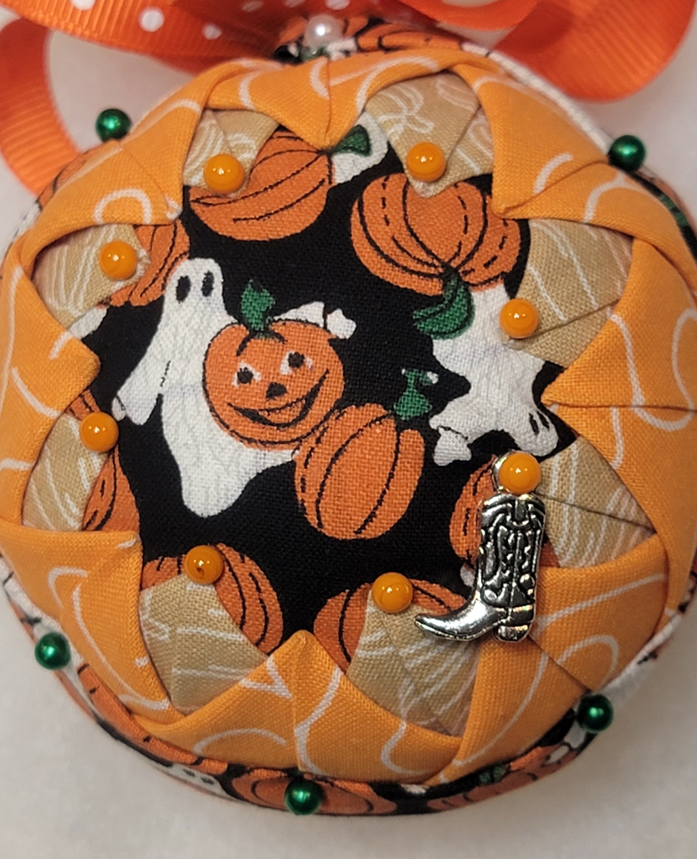 Orange Pumpkins and Ghosts Globe Ornament (HAL38) - Etsy