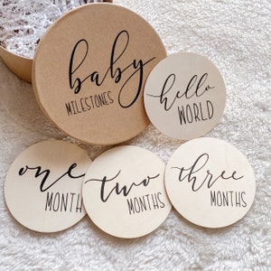 Disques Wood Baby Milestone | | d’accessoires de photographie de nouveau-né cartes d’étape mensuelles | | d’annonce de bébé | cadeaux baby shower Décoration de pépinière