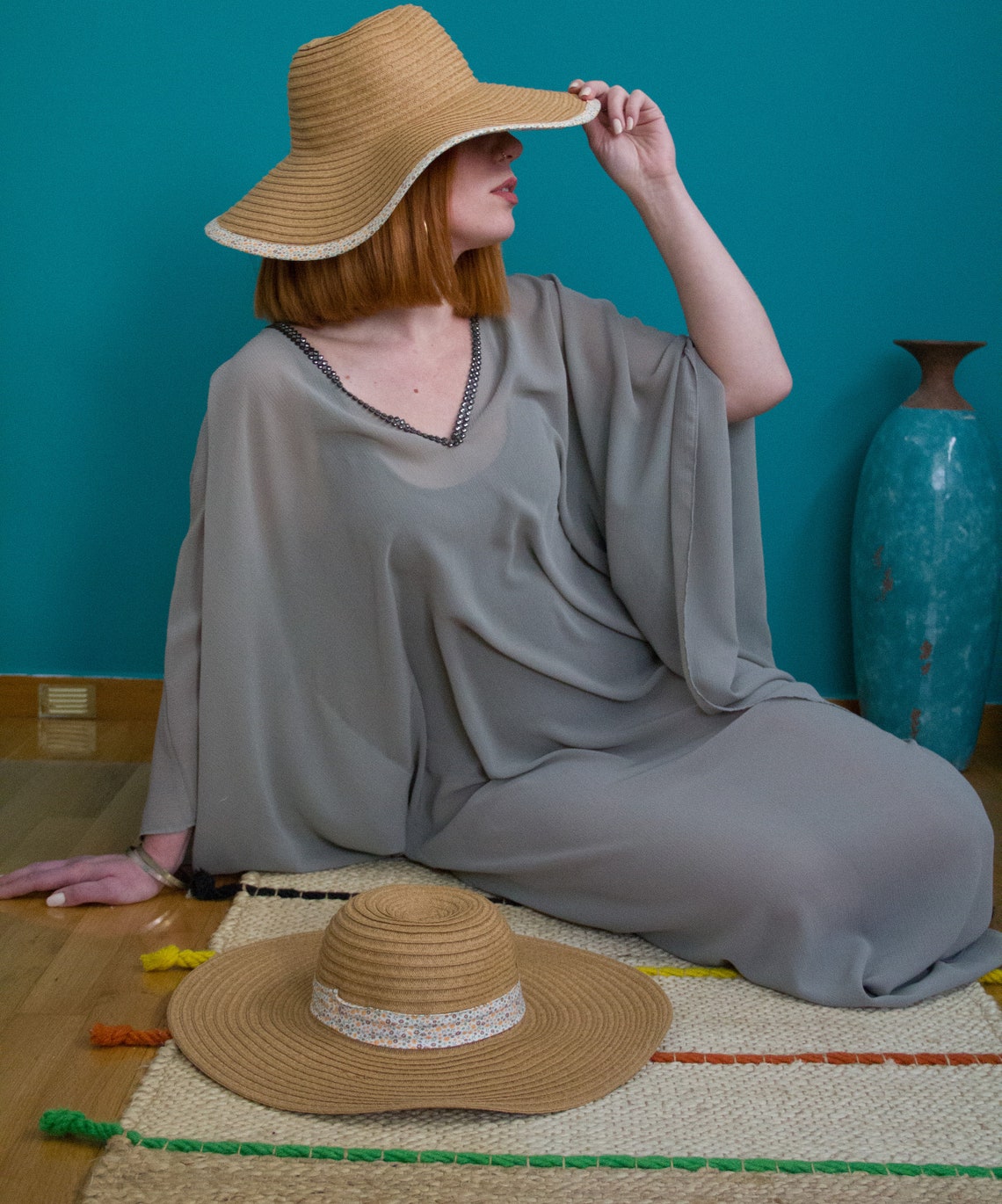 Cappello Parasole Donna Con Tesa Larga 14 Cm – UPF50+, Leggero E Pieghevole, Per Coda Di Cavallo – Blu