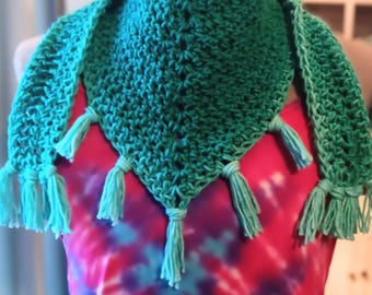Crochet Pattern Fringe Neck Scarf - Beginner Friendly
