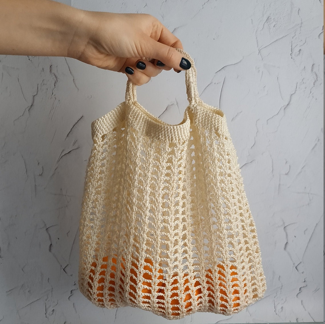 Vintage handmade string bag old knitted eco shopping bag Etsy