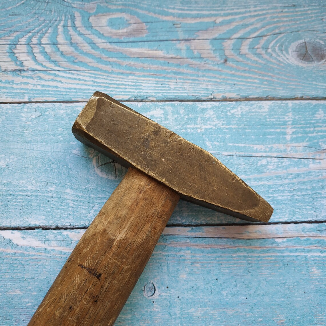 Vintage Brass Hammer Old Soviet Gold Tone Hammer Etsy
