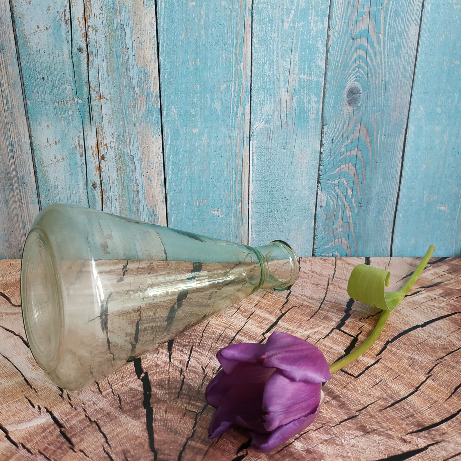 Vintage Laboratory 0.5L Erlenmeyer Flask Glass Floral Vase Etsy