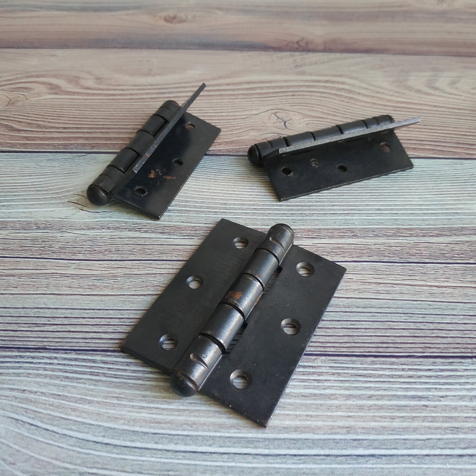 Set of 3 vintage door hinges door fixing hardware Etsy