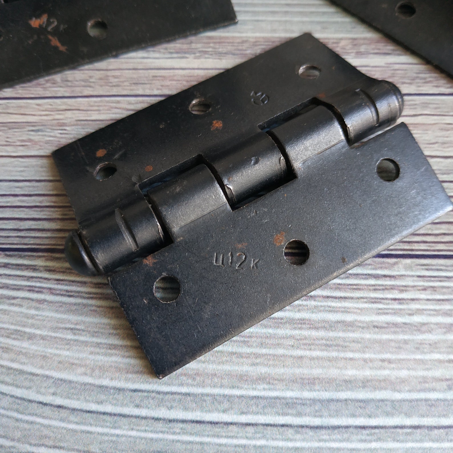 Set of 3 vintage door hinges door fixing hardware Etsy