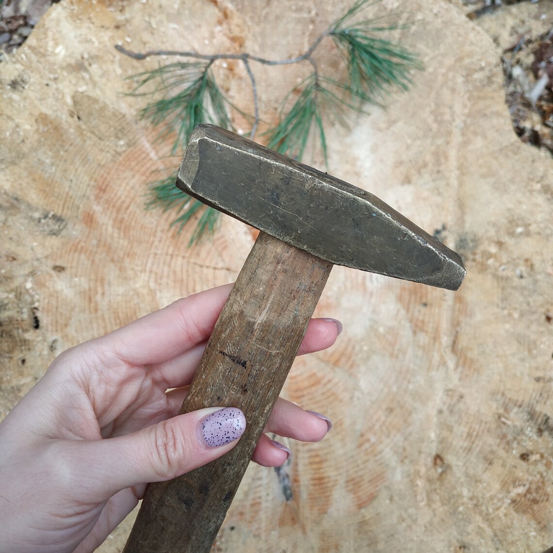Vintage Brass Hammer Old Soviet Gold Tone Hammer Etsy