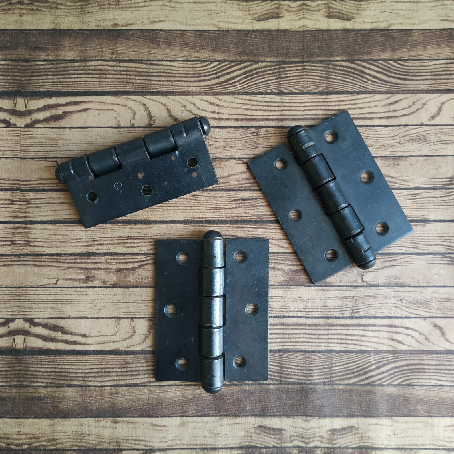 Set of 3 vintage door hinges door fixing hardware Etsy