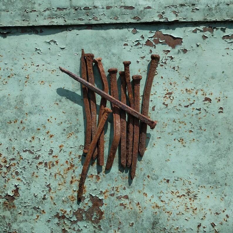 Vintage Rusty Nails Set of 10 Old Quality Nails Etsy