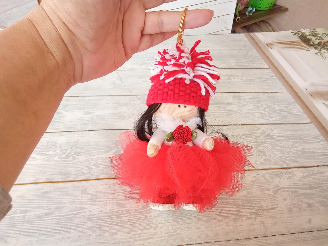 Doll keychain Keychain Keychain Keyring Interior doll Textile Etsy
