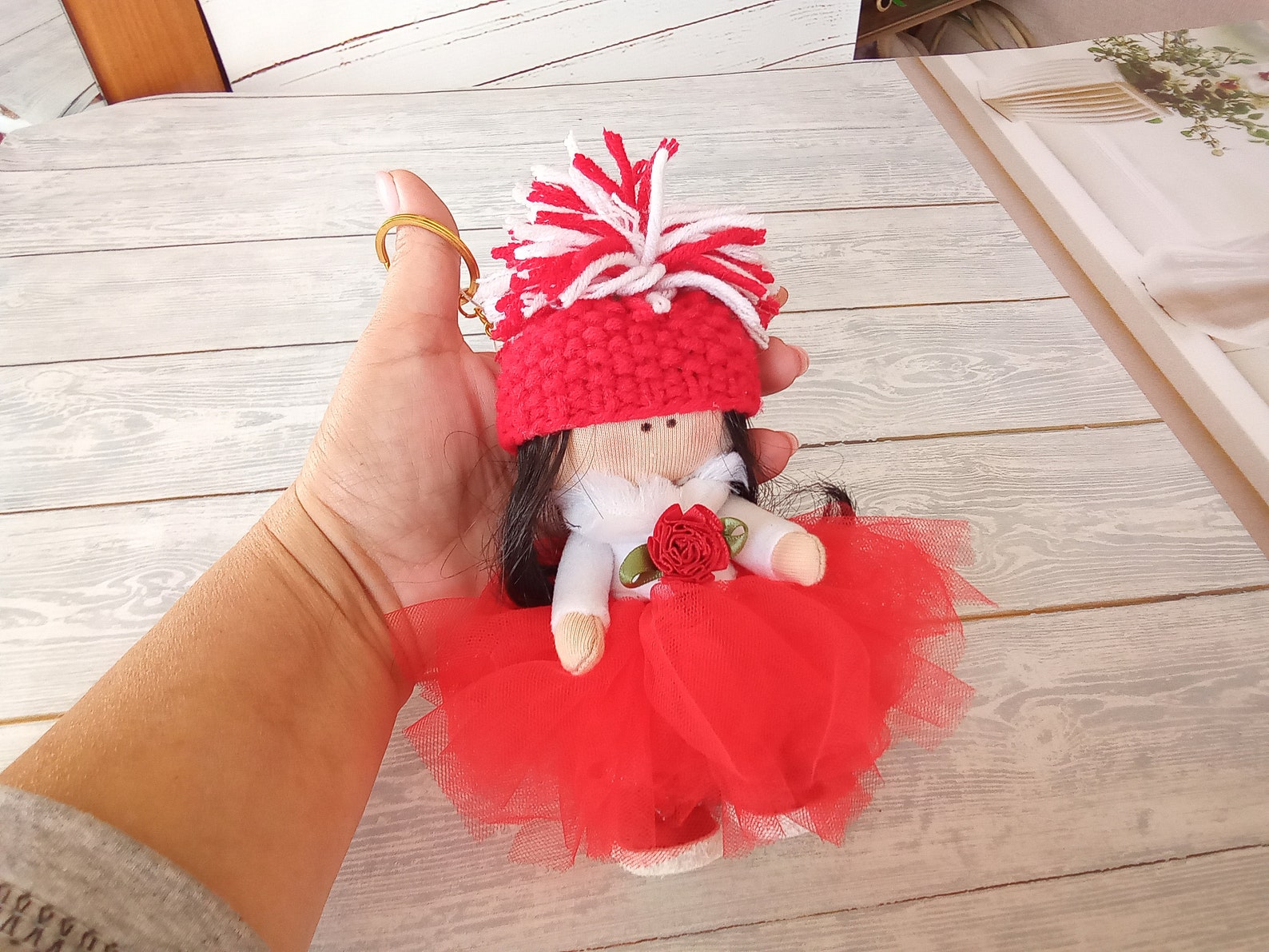 Doll keychain Keychain Keychain Keyring Interior doll Textile Etsy