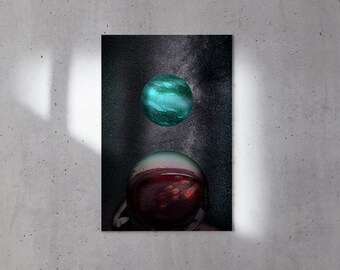 Light Blue Planet Space ART PRINT