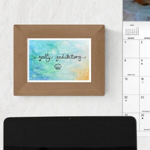 Postal original de acuarela inspirada en la playa, colorida, única en su tipo, pintada a mano