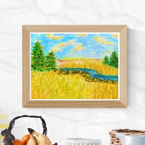 Original Fine Art Watercolor Painting, Natural Landscape, One-of-a-Kind, Hand-Painted