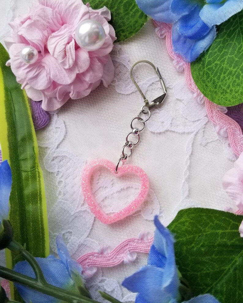 SINGLE Bubblegum Pink Glitter Earring