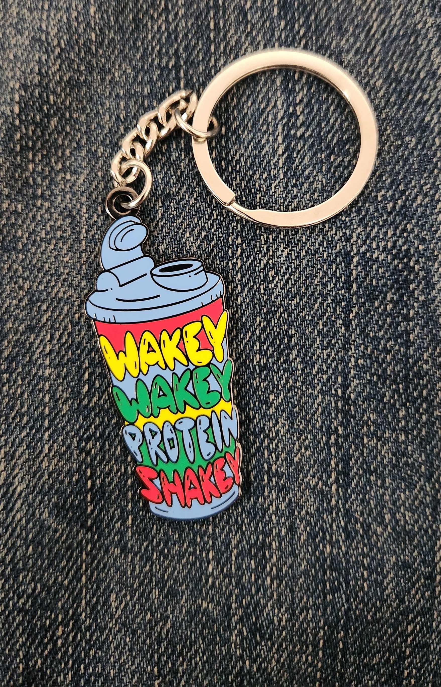 Protein Shake Hard Enamel Keychain-fitness Keychain-whey Protein-protein  Shake Keychain-original Creator 