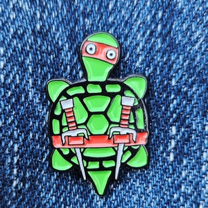 Angry Turtle Enamel Pin (surprise sticker included)